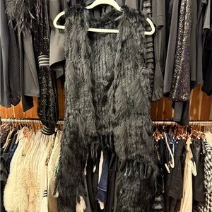 Dolce Cabo Charcoal Faux Fur Vest